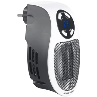 Sichler Haushaltsgeräte Sichler Steckdosen-Keramik-Heizlüfter mit Thermostat, Timer, Display, 500 Watt