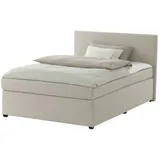 deinbett Boxspringbett mit Matratze und Topper H3 Duke ¦ beige ¦ Maße (cm): B: 147 H: 104