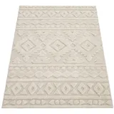 KADIMA DESIGN Teppich Struktur 3D Schlafzimmer schmutzabweisend Hochflor Teppich Shaggy, Rechteckig, Höhe: 34 mm, Florhöhe: 30 mm, 100% Polypropylen, Rechteckig, 160x220cm, Creme beige Rechteckig | 160 cm x 220 cm x 34 mm