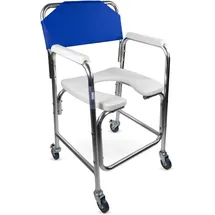 Mobiclinic Toilettenstuhl Manzanares Aluminium mit gepolsterten Armlehnen blau/weiß