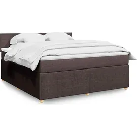 vidaXL Boxspringbett mit Matratze Dunkelbraun 180x200 cm Stoff
