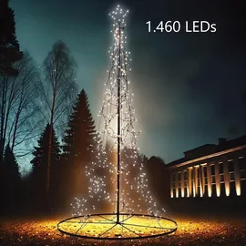 Lunartec XXL LED-Metall-Tannenbaum, Stern, für außen, 500cm, 1.460 LEDs, IP44