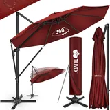 tillvex Premium Alu Sonnenschirm Ø 330 cm Rot