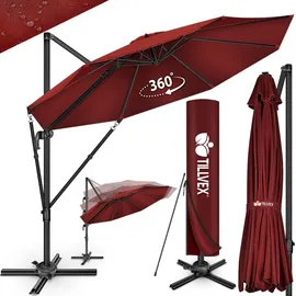 tillvex Premium Alu Sonnenschirm Ø 330 cm Rot