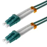 helos LWL Patchkabel LC/LC Duplex 50/125μm OM3 aqua 3,0m