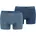 Herren Boxershorts im Pack Basic Baumwoll Stretch einfarbig Blau Blue Heaven L