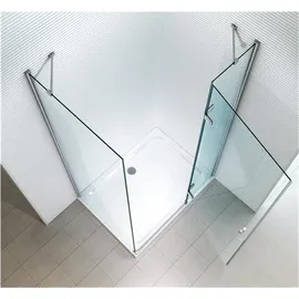 Glaszentrum Hagen Hestia Duschkabine mit Drehtür 90 x 195 cm transparent/weiß inkl. Duschtasse