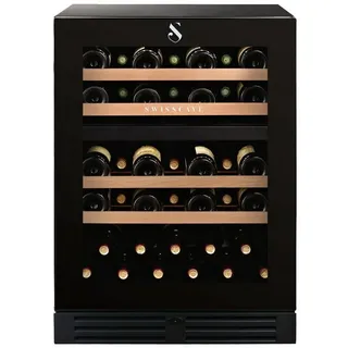 Swisscave Weinkühlschrank WLB-160 DF. für 40 Flaschen, 82cm (H) - 5 Jahre Garantie, für 40 Standardflaschen á 0,75l,2-Zonen Weinkühlschrank, 40 Flaschen, 82 cm (H)