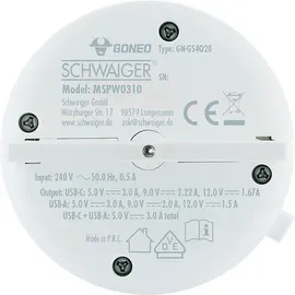 Schwaiger Steckdosenadapter USB-C + A 20 W Weiß 1 St.