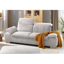 Home Affaire 2,5-Sitzer HOME AFFAIRE "Bergamo Multifunktions-Couch, elegant und komfortabel", silber, B:215cm H:77cm T:90cm, Chenille 100% Polyester;Struktur fein ( 100% Polyester);Luxus-Kunstleder;Struktur weich (100% Polyester), Sofas, mit Armlehn-und