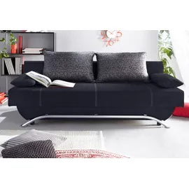 Jockenhöfer Schlafcouch Mikrofaser 3-Sitzer Schwarz