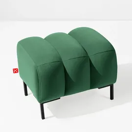 konsimo® Sitzhocker Veloursstoff 60 x 50 x 50 cm Dunkelgrün/Schwarz