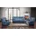 Salottini 3-2-1 Garnitur Leder 3-Sitzer Blau