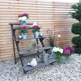 Promadino Blumentreppe groß 78 x 10 x 109 cm Grau