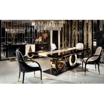 JV Möbel Set 7tlg Esstisch Stühle Sideboard mit Spiegel Wohnzimmer Luxus Essgruppe Modern