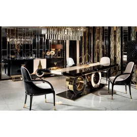 JV Möbel Set 7tlg Esstisch Stühle Sideboard mit Spiegel Wohnzimmer Luxus Essgruppe Modern