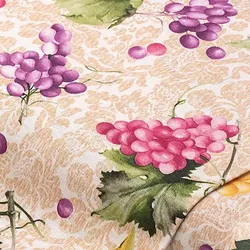 Dekostoff Vintage Weintrauben „Lorena“, natur-color