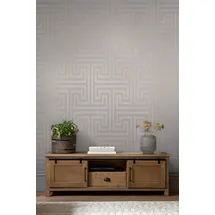 NEXT METALLIC GREEK KEY grau, Vliestapete 10mx52cm",