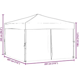 vidaXL Partyzelt Faltbar mit Seitenwänden Taupe 3 x 3 m