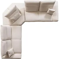 aea Sofa Couch Polsterung L-Form Wohnzimmer Design Ecke Textil Weiß Luxus Couchen - Weiß
