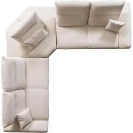 aea Sofa Couch Polsterung L-Form Wohnzimmer Design Ecke Textil Weiß Luxus Couchen - Weiß