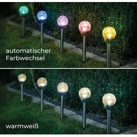 Bonetti Solarleuchte Edelstahl Ø 7 cm 4er Set bunt
