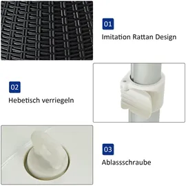 Costway Gartentisch 30L höhenverstellbar 75 kg schwarz