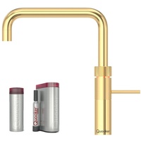QUOOKER Wassersprudler Quooker PRO3 Reservoire + CUBE für gekühltes Sprudelwasser, Fusion Square Wasserhahn Gold