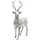 Dekohelden24 Keramik Dekofigur, Moderne Deko-Statue, Landhaus-Skulptur als Hirsch in Silber - Glitzer, stehend, L/B/H: 24 x 10 x 36cm