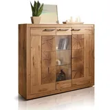 Möbel-Eins moebel-eins Winston II Highboard, Material Massivholz, Wildeiche geölt