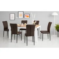 Home Affaire 4-Fußstuhl Bergamo Mikrofaser braun 4er Set