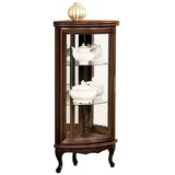 Xlmoebel Eckvitrine Eckschrank mit Glasfront Regal aus Glas Eckschrank Glasregal (1-St., Eckvitrine) Hergestellt in Europa braun
