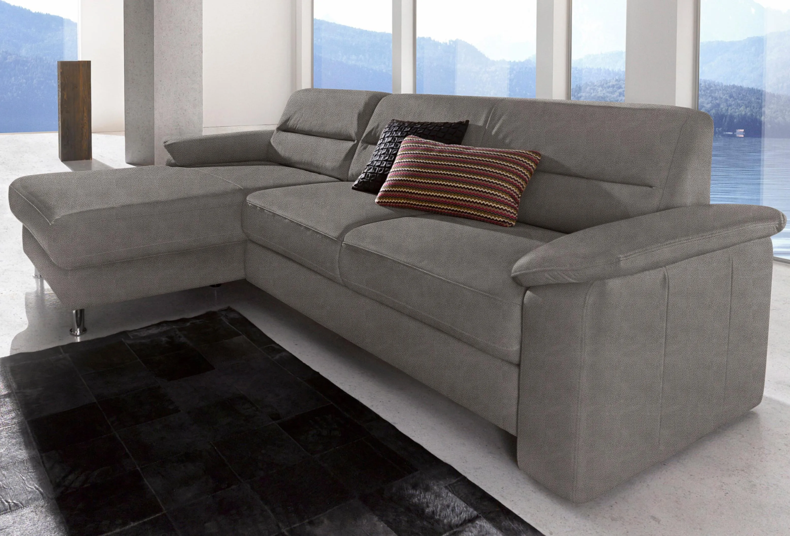 sit&more Ecksofa »Top Ascara L-Form«, inklusive Boxspring/Federkern-Polsterung, komfortablem Federkern sit&more grau