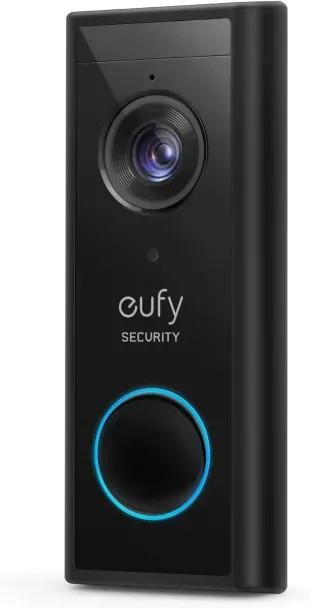 eufy Security, zusätzliche kabellose Video-Türklingel Akku, 2K HD,Türklingel mit Kamera-Funktion,Gebührenfreie Nutzung,Personenerkennung,Audiofunktion,kinderleichte Installation (HomeBase 2 notwendig)