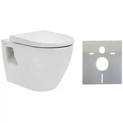 sanibel 3001-QuickSet Wand-Tiefspülkl. rund PLUS spülrdl Sitz abs Schall-S weiß