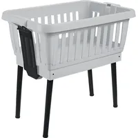 TONTARELLI Wäschekorb mit ausklappbaren Beinen Amico 50 L hellgrau