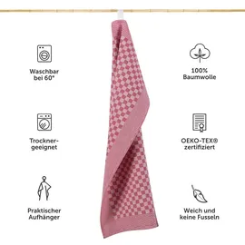 Blumtal Geschirrtuch, Rot, Textil, Kariert, Quadratisch, 50x70 cm, Oeko-Tex®, Kochen, Geschirrtücher - Schürzen, Geschirrtücher