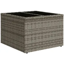 vidaXL Gartentisch mit Glasplatte Grau 55x55x37 cm Poly Rattan