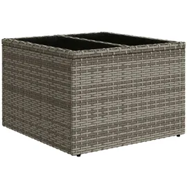 vidaXL Gartentisch mit Glasplatte Grau 55x55x37 cm Poly Rattan