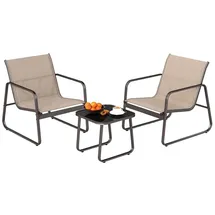 komfotteu Balkonset, (3-tlg), Gartenmöbel Bistroset mit 2 Gartenstühlen & Beistelltisch braun