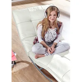 W.Schillig Relaxliege »daily dreams« in Waffelkissen-Optik, Schaukelgestell silber matt, in 2 Breiten weiß