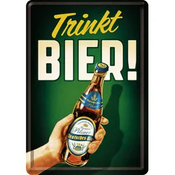 Blechpostkarte „Trinkt Bier“