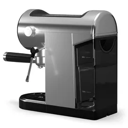 Klarstein Furore Espressomaschine Edelstahl kompakt 20 bar Digitaldisplay 2 Tassen Silber