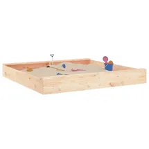 vidaXL Sandkasten mit Sitzen Quadratisch Massivholz Kiefer braun
