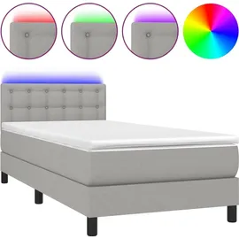 vidaXL Boxspringbett 100 x 200 cm Hellgrau