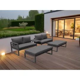Perel Lounge-Set 8-Personen schwarz/grau