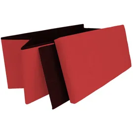 Rebecca Mobili Pouf mit Stauraum Kunstleder 38 x 76 x 38 cm Rot