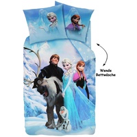 2 TLG. Set: Bettwäsche - Disney Frozen - die Eiskönigin & Sven - Wendebettwäsche - 135 x 200 cm & 80 x 80 cm - 100% Baumwolle - mit Reißverschluß - für M..