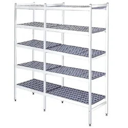 EURAST - Metallregal mit duraluminium-beinen 5 ebenen - 2390x470x1700 mm - 23904500