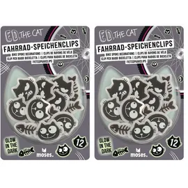 Moses Ed, the Cat Fahrrad-Speichenclips Glow in the dark